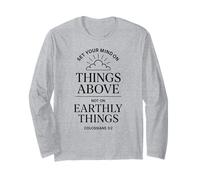 Colossians 3:2 Bible Verse Christian Heaven Things Above God Long Sleeve T-Shirt