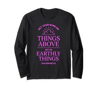 Colossians 3:2 Bible Verse Christian Heaven Things Above God Long Sleeve T-Shirt