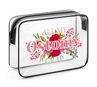 Colostomy Makeup Bags Inspirational Gifts for Women Funny Ostomate Gift Ostomy Supplies Travel Clear Toiletry Bag Disease Warrior Gift PVC Cosmetic Bag Motivational Gifts for Her Encouragement Gift