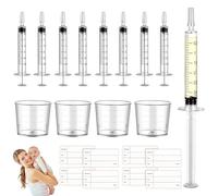 Colostrum Collector Kit, Colostrum Syringes, Colostrum Harvesting Kit Include 50Pcs 3ml Sealed Breast Milk Collector with 4pcs 20ml Measuring Cup and 60 Stickers, Harvesting Collection for Breastmilk