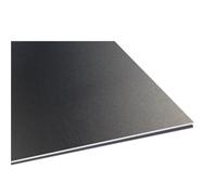Colour aluminium sheet，Flat Plain Aluminum Plat， Aluminum Plate 1mm Thickness Double Anodized Sandblasted Multicolor Pack Of 2 100/200/300mm(Bright Black,1.0x100X100mm)