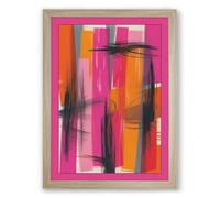 Colour and Movement Abstract Framed Wall Art Print A2 (59.4×42cm) Oak, Wall Decor for Living Room, Bedroom, Office & Home, Ready to Hang, Art Gift