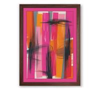 Colour and Movement Abstract Framed Wall Art Print A4 (29.7×21cm) Walnut, Wall Decor for Living Room, Bedroom, Office & Home, Ready to Hang, Art Gift