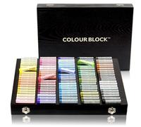 COLOUR BLOCK 100pc Wooden Case Soft Pastel Art Set for Beginners and Experienced Artists I Colors Square Chalk Pastels Art Supplies for Drawing Blend