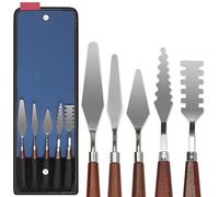 COLOUR BLOCK 6pc Painting Knife Set, Artist Tools, Art Spatula Metal, Stainless Steel Palette Knives for Acrylic Painting, Oil Painting, Color Mixing Scraper, Durable Carry Case for Artists, Beginners