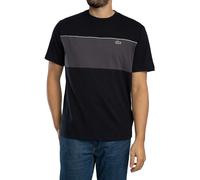 Lacoste Colour-Block Cotton Short Sleeve T-Shirt Black Grey - XXL