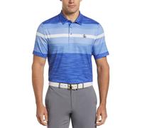 Colour Block Engineered Marl Stripe Golf Polo Shirt In Amparo Blue