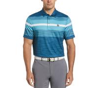 Colour Block Engineered Marl Stripe Golf Polo Shirt In Corsair