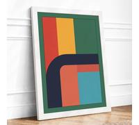Colour Block Geometry Geometric Framed Wall Art Print A4 (29.7×21cm)
