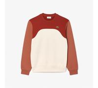 Colour Block Sweatshirt with Crew Neck Terracotta/Ecru