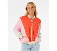 Colour Block Zip Thru Jacket in Oatmeal Marle