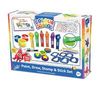 Colour Blocks - Paint, Draw, Stamp & Stick Kids' Craft Set - Arts and Crafts for Kids with Paint Sticks, Foam Stampers, Activity Book, Stickers, Crayons, Stencils & Brushes for Creative Fun