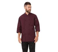 Colour by Chef Works A936-S 3/4 Sleeve Jacket, Small, Merlot