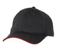 Colour by Chef Works BCCT-RED-0 Cool Vent Baseball Cap, Red Trim, One Size, Black