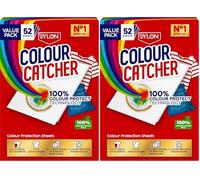Colour Catcher Protection Sheets (2 pack x 52 sheets), Catcher Sheets for Mixed Colour Washes to Avoid Colour Run Accidents, Made of 100% Naturally-Derived & Biodegradable Fibres