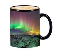 Colour Changing Coffee Mugs - Heat Sensitive Coffee Mugs, Ceramic Heat Changing Reveal Mug With Northern Lights Design, Heats Sensitive Cute Coffee's Cup, Northern Lights Design Ceramic Mug, For Man