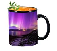 Colour Changing Coffee Mugs - Heat Sensitive Coffee Mugs, Ceramic Heat Changing Reveal Mug With Northern Lights Design, Heats Sensitive Cute Coffee's Cup, Northern Lights Design Ceramic Mug, For Man