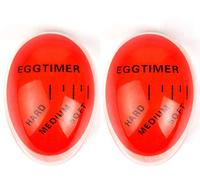 Colour Changing Egg Timer, Bidear 2 Pack Heat Sensitive Egg Timer in Boil Water for Kitchen,Orange,5.5 x 4.5 x 3 cm