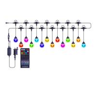 Colour Changing Festoon Lights with 14 LED Lamps - App or Remote Controlled Waterproof Mains Powered Indoor Outdoor Lighting mysmartbuy Multi One Size