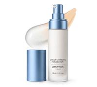 Colour Changing Foundation for Mature Skin, Colour Change Foundation, Skin Tone Adapting Liquid Foundation - Smart Colour Matching, No Creasing Waterproof Makeup Base for Fair to Medium Skin