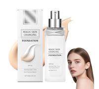 Colour Changing Foundation for Mature Skin,Hydrating Coverage Foundation,Long Lasting Makeup Look,Makeup Foundations for Flawless Face,Suitable for Light to Medium Tones(30ml)