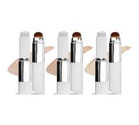 Colour Changing Foundation, Foundation Stick, Buildable Coverage with Collagen Complex, Includes Detachable Brush, for All Skin Types (1Set-3 Pcs)