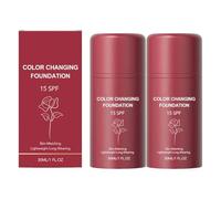 Colour-changing foundation, foundation with full coverage for flawless make-up, moisturising concealer, brightening, long-lasting Korean foundations for mature skin (2 pieces)
