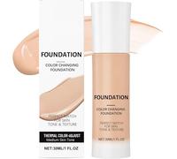 Colour Changing Foundation, Intelligent Color Correcting Foundation, Face Foundations, Face Primer for Mature Skin, Lasting Natural Finish Makeup Brighten Skin Tone (Medium)