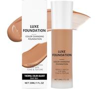 Colour Changing Foundation, Intelligent Color Correcting Foundation, Face Primer for Mature Skin, Face Foundations, Natural Finish Makeup Brighten Skin Tone (Dark)