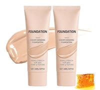 Colour Changing Foundation SPF 50, 30ml Colour Changing Foundation For Mature Skin, Intelligent Color Correcting Foundation, Medium Coverage Concealer, Lightweight Texture, Long-Lasting Finish (2PCS)