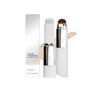 Colour Changing Foundation Stick, 2-in-1 Buildable Coverage Foundation with Collagen Complex and Detachable Brush, Adapts to All Skin Tones (Ivory white)