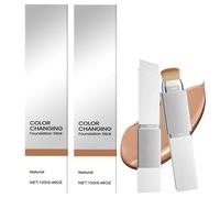 Colour Changing Foundation Stick 2026-2-in-1 Dual Head Brush Cover Cream, Dewy Finish Hydrating Lightweight for All Skin(Dark skin color*2)
