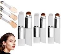 Colour Changing Foundation Stick 2026 - 2-in-1 Full Coverage Concealer & Foundation with Detachable Brush, Hydrating Base Makeup for All Skin Types, Natural Finish (ABC-3PCS)