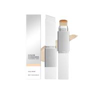 Colour Changing Foundation Stick，Cover Cream Stick V White Korean Foundation Stick, Includes Detachable Brush, Full To Medium Coverage Base Makeup, Suitable for All Skin Types, Coverage (Light)