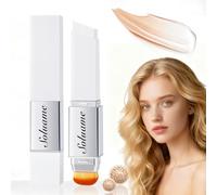 Colour Changing Foundation Stick, Dual-Ended Full Coverage Foundation with Ultra-Fine Bristle Brush, Create a Charming Makeup Look, Suitable for All Skin Types 03# Medium 13g