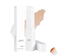 Colour Changing Foundation Stick, White Korean Foundation Stick, Korean Makeup Color-Changing foundation Sticks with Detachable Brush, Medium To Full Coverage Base Makeup for Natural Finish (Light)