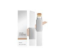 Colour Changing Foundation Stick with Brush, 2-in-1 Multi-Purpose Foundation with Brush, Durable Multi-Purpose Moisture Treatment Foundation Stick for All Skin Types (Natural)