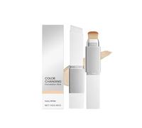 Colour Changing Foundation Stick with Brush, 2-in-1 Multi-Purpose Foundation with Brush, Durable Multi-Purpose Moisture Treatment Foundation Stick for All Skin Types (Ivory)