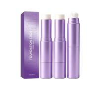 Colour Changing Foundation Stick With Brush, 2 Pack Color Changing Foundation Stick, Lightweight Buildable Coverage, Color Foundation Stick, Hydrating Long Wear Makeup For All Skin Types (Dark skin)