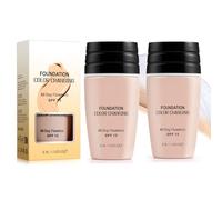 Colour Changing Foundations, Face Cover Concealer Cream, Warm Skin Tone Foundations, Moisturizing Liquid Foundation Makeup Base, Waterproof Poreless Foundation SPF15, Pack of 1 (2B, 30ML)
