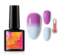 Colour Changing Gel Nail Polish,UV Led Gel Nail Polish,Thermal Temperature Glossy Color Changing Long Lasting Shellac Nail Polish Manicure Gel Polish For Nail Art Fashions Beauty Gifts(AD 019)