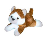 Colour Changing Glowing Husky Plush 35cm Lying Down LED Light Up Puppy with 15-Minute Timer for Kids Night Light Gift