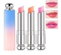 Colour Changing Lipstick, 3Packs Colour Changing Lip Balm, Tinted lip balm Crystal Jelly Magic Lipstick Nutritious Moisturizer lip Care lip balm Set, Teenage Girls Gifts