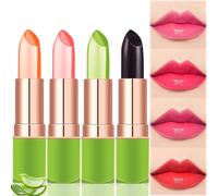 Colour Changing Lipstick - Aloe Vera Moisturizing Jelly Lipsticks - Natural Lip Balm -4 Colors, Magic Temperature-Activated Color Change, Long-Lasting Lip Balm Set