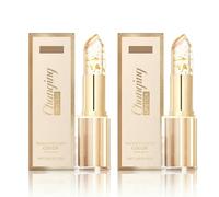 Colour Changing Lipstick for Women - PH Lipstick with Colour Changing Effect & 24 Hours Hold, Thermoactive Lipstick with Gold Leaf, Transparent Lip Balm, Colour Changing Lipstick (2 Pieces)