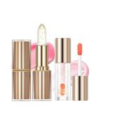 Colour Changing Lipstick & Nourishing Lip Oil Set - Tinted Lip Balm Set - Transferproof Color Changing Lipstick Gold Foil for Women - Long Lasting Moist Non-Sticky Lip Stain Suitable for All Skin Tone