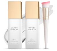 Colour Changing Mature Skin Foundation, Colour Changing Foundation - One Step Concealer Spf 15 For Mature Skin, Long Wear Makeup Foundation For Aging Skin, Matches Fair To Medium Skin Tones (2 Pc)