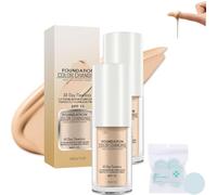 Colour Changing Mature Skin Makeup, Liquid Base Foundation with Naturally Moisturizing Sunscreen, Brightening Complexion Concealer (2pcs, 30g)