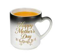 Colour Changing Mug - 325ml Heat Sensitive Magic Ceramic Coffee Mug | Mother's Day Theme Colour Change Cup with Handle | Thermosensitive Novelty Heart Shape Gift Mugs