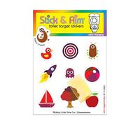 Colour Changing Toilet Target Stickers Kids Pack with Sticker Applicator Smoothing Tool for Potty Training. Fun and Effective Aiming Stickers to Teach Kids to Aim.